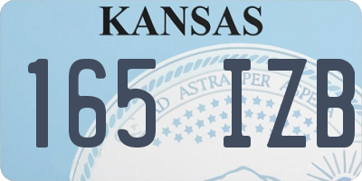 KS license plate 165IZB