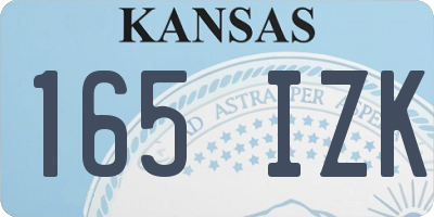 KS license plate 165IZK