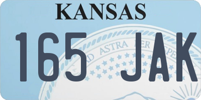 KS license plate 165JAK