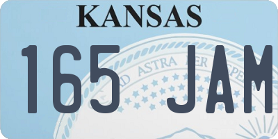 KS license plate 165JAM