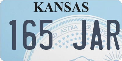 KS license plate 165JAR