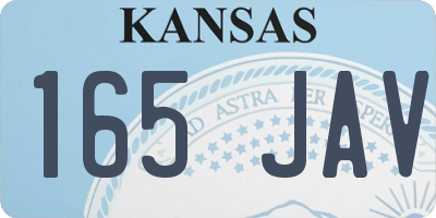 KS license plate 165JAV