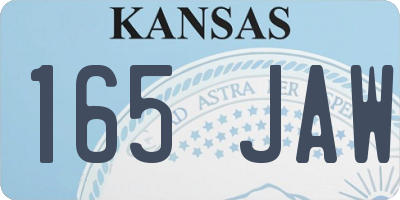 KS license plate 165JAW