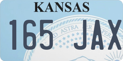 KS license plate 165JAX