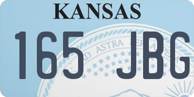 KS license plate 165JBG