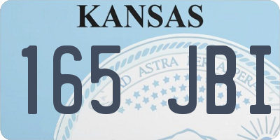KS license plate 165JBI