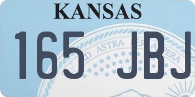 KS license plate 165JBJ