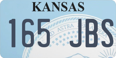 KS license plate 165JBS