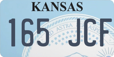 KS license plate 165JCF