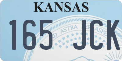 KS license plate 165JCK