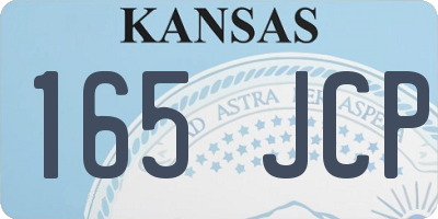 KS license plate 165JCP