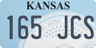 KS license plate 165JCS