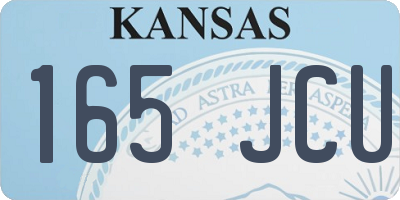 KS license plate 165JCU