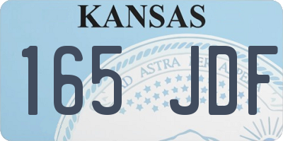 KS license plate 165JDF