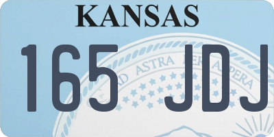 KS license plate 165JDJ