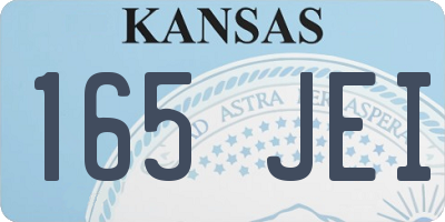 KS license plate 165JEI