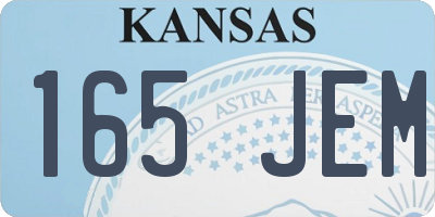 KS license plate 165JEM