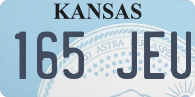 KS license plate 165JEU