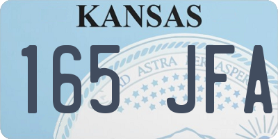 KS license plate 165JFA