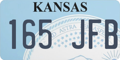 KS license plate 165JFB