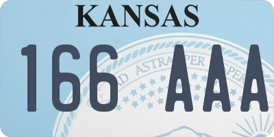 KS license plate 166AAA