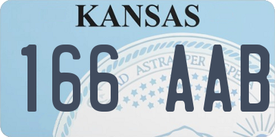 KS license plate 166AAB