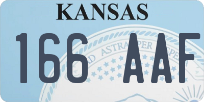 KS license plate 166AAF