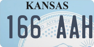 KS license plate 166AAH