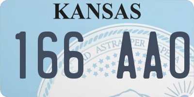 KS license plate 166AAO