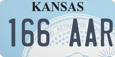 KS license plate 166AAR