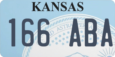 KS license plate 166ABA
