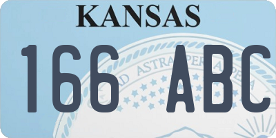 KS license plate 166ABC