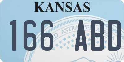 KS license plate 166ABD