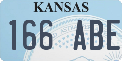 KS license plate 166ABE