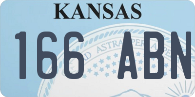 KS license plate 166ABN
