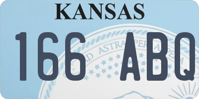 KS license plate 166ABQ