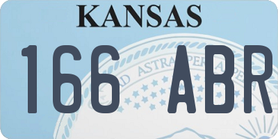 KS license plate 166ABR