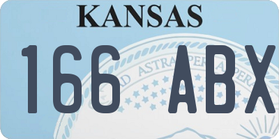 KS license plate 166ABX