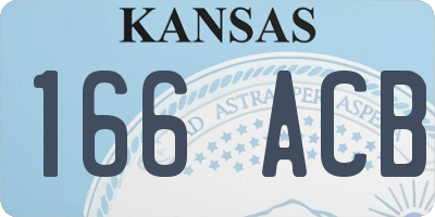 KS license plate 166ACB