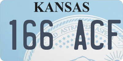 KS license plate 166ACF