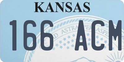 KS license plate 166ACM