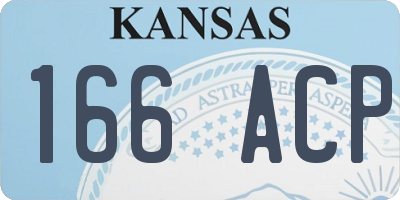 KS license plate 166ACP