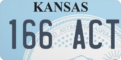 KS license plate 166ACT