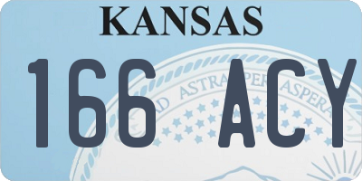 KS license plate 166ACY