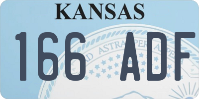 KS license plate 166ADF