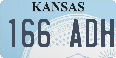KS license plate 166ADH