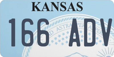 KS license plate 166ADV