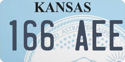 KS license plate 166AEE