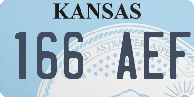 KS license plate 166AEF