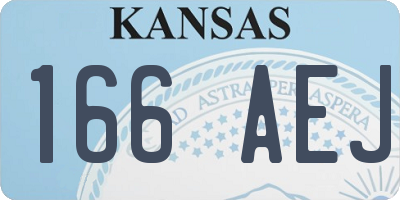 KS license plate 166AEJ